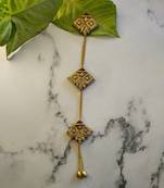 SHADES Maroon diamond shape embroidered brooch/button