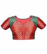 Red & green color Air hostess collor styler  half sleeve Design Blouse
