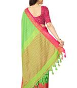 Green soft cotton silk saree