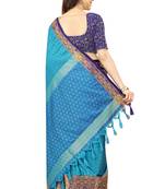 Blue soft cotton silk saree