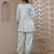 Dolane women's sky blue color muslin embroidery and mirror work aliya cut co-ord set (doln-aliya-02-skyblue)