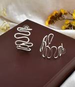 Designer silver plated half hoop earrings