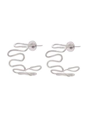Designer silver plated half hoop earrings 3