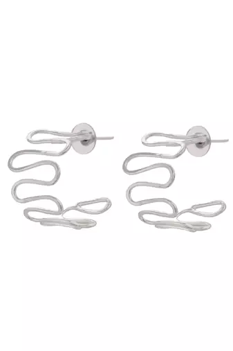 Designer silver plated half hoop earrings