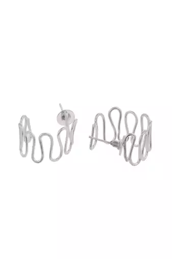 Designer silver plated half hoop earrings