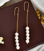 Western long pearl chain earrings for women