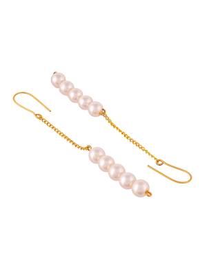 Western long pearl chain earrings for women 3
