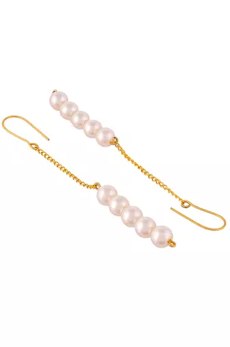 Western long pearl chain earrings for women