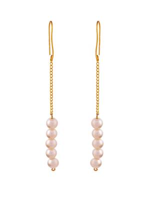Western long pearl chain earrings for women 4