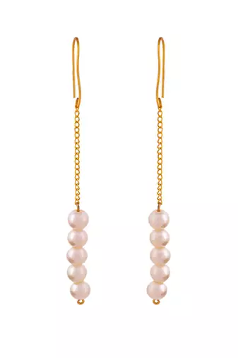 Western long pearl chain earrings for women