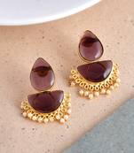 Traditional pearl chandbali earrings