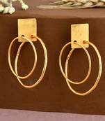 Gold plated circular western hoop earrings