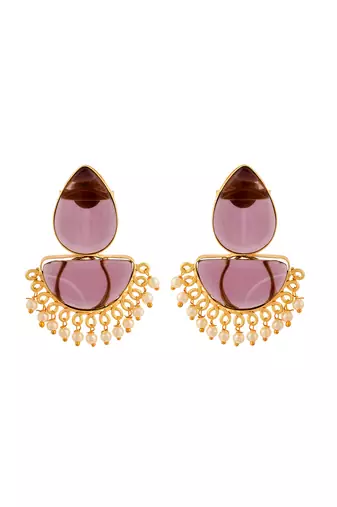 Traditional pearl chandbali earrings