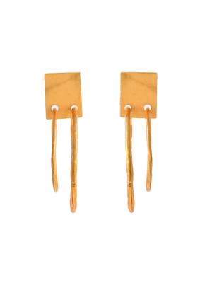 Gold plated circular western hoop earrings 3