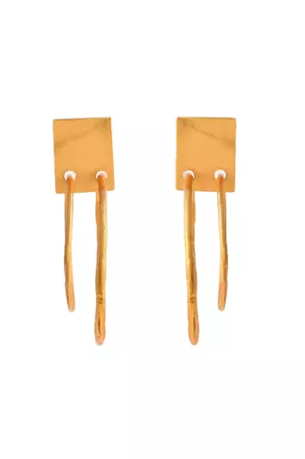 Gold plated circular western hoop earrings