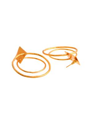 Gold plated circular western hoop earrings 4