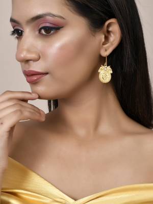 Ethnic handcrafted gold plated stud earrings 1