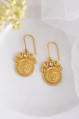 Ethnic handcrafted gold plated stud earrings
