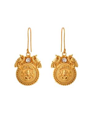Ethnic handcrafted gold plated stud earrings 3