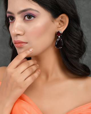 Faux ruby western drop earrings 2