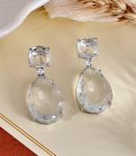 White crystal stone earrings