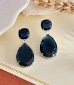 Faux blue topaz teardop earrings