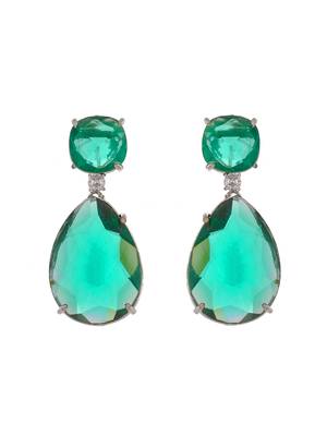 Faux emerald teardrop earrings 3