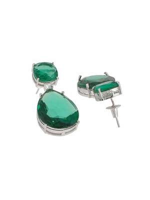 Faux emerald teardrop earrings 4