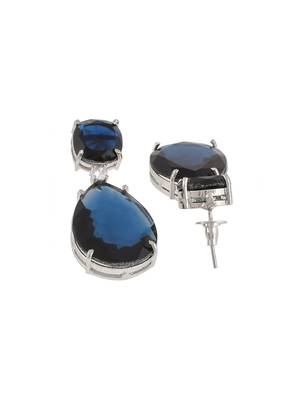 Faux blue topaz teardop earrings 3