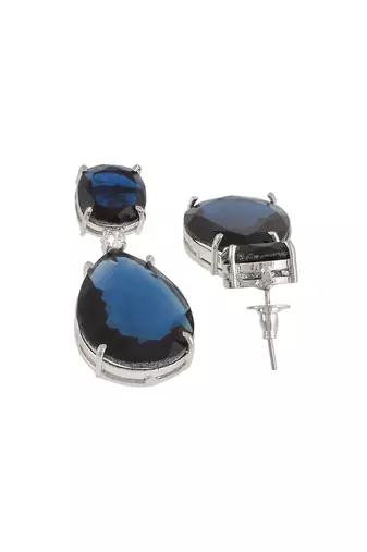 Faux blue topaz teardop earrings