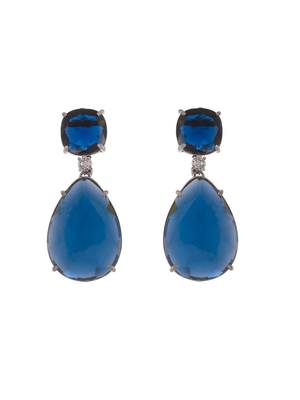 Faux blue topaz teardop earrings 4