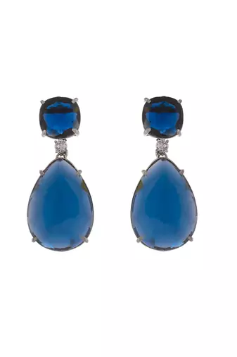 Faux blue topaz teardop earrings