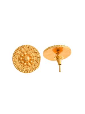 Hancrafted gold plated circular stud earrings 3