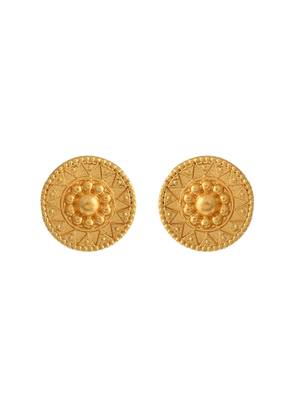 Hancrafted gold plated circular stud earrings 4