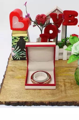 Atorakushon satin bangle box for women jewellery organizer locker box pack of 4 maroon