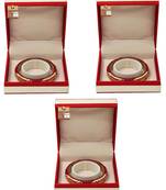 Atorakushon satin bangle box for women jewellery organizer locker box pack of 3 maroon