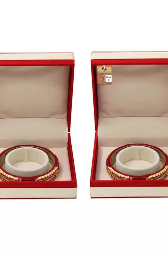Atorakushon satin bangle box for women jewellery organizer locker box pack of 2 maroon