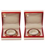 Atorakushon satin bangle box for women jewellery organizer locker box pack of 2 maroon