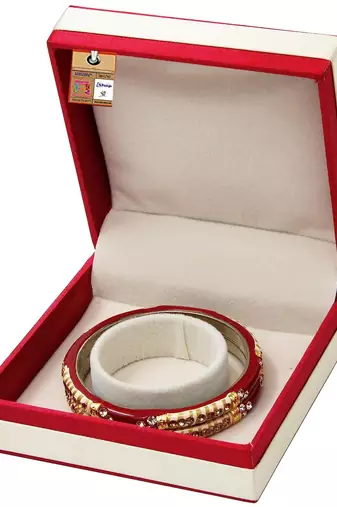 Atorakushon satin bangle box for women jewellery organizer locker box pack of 1 maroon
