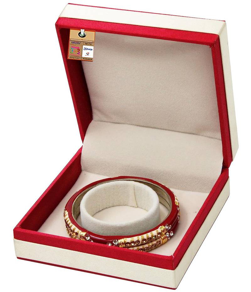Atorakushon satin bangle box for women jewellery organizer locker box pack of 1 maroon