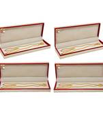 Atorakushon 4 pieces satin long chain necklace pendant bracelet jewelry holder box maroon
