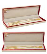 Atorakushon 2 pieces satin long chain necklace pendant bracelet jewelry holder box maroon