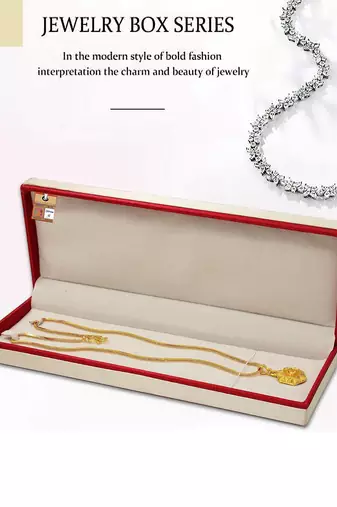 Atorakushon 2 pieces satin long chain necklace pendant bracelet jewelry holder box maroon