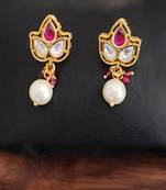 Ruby kundan earrings