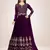 Trendmalls Purple Georgette Embroidered Anarkali Party Wear Kurta Pant with Dupatta Salwar Suit Set