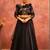 Black Satin Silk Semi-Stitched Lehenga Choli with Dupatta