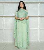 Mint Green Silver Kaftan Set