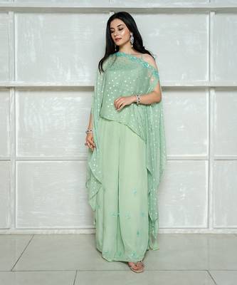 Mint Green Silver Kaftan Set 2