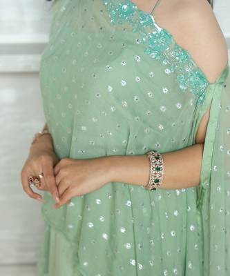 Mint Green Silver Kaftan Set 4