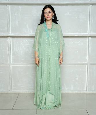 Mint Green Silver Kaftan Set 7